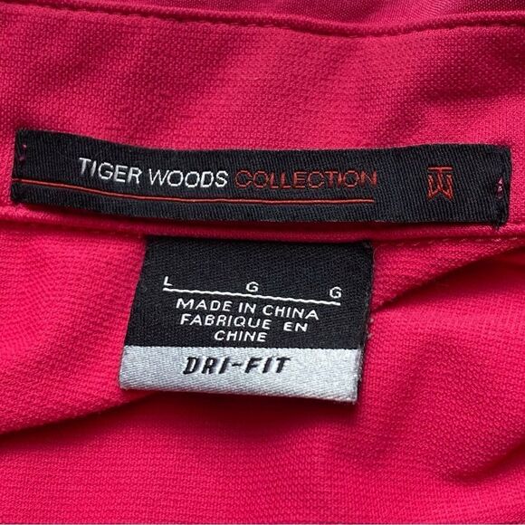 Nike Dri Fit Tiger Woods Collection Deep Pink Polo Shirt Size Large - Picture 3 of 12